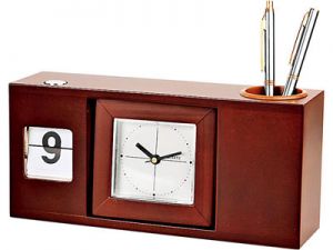 Настольный прибор с часами, календарем и подставкой под ручки ― Интернет Магазин Дворец Подарков