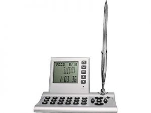 Настольный прибор с калькулятором, часами, датой, календарем и ручкой ― Интернет Магазин Дворец Подарков