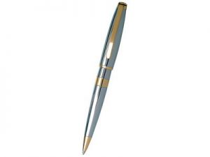 Ручка шариковая Nino Cerruti (Нино Черрути) модель Bicolore серебристая с золотом в тубусе ― Интернет Магазин Дворец Подарков