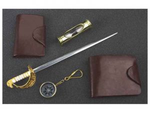 Набор «Бриг»: портмоне, ключница, нож для бумаг, песочные часы, брелок-компас ― Интернет Магазин Дворец Подарков