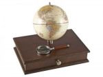 Настольный прибор «Континент» с глобусом, лупой и деревянными ручками