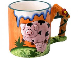 Кружка керамическая «Весёлая свинка» ― Интернет Магазин Дворец Подарков